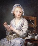 Jean-Baptiste Greuze The Wool winder USA oil painting artist